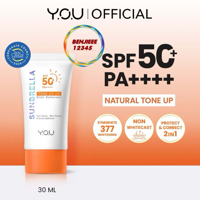 Jual YOU Sunbrella Tone Up UV Elixir Sunscreen SPF 50+ PA++++ Tabir ...