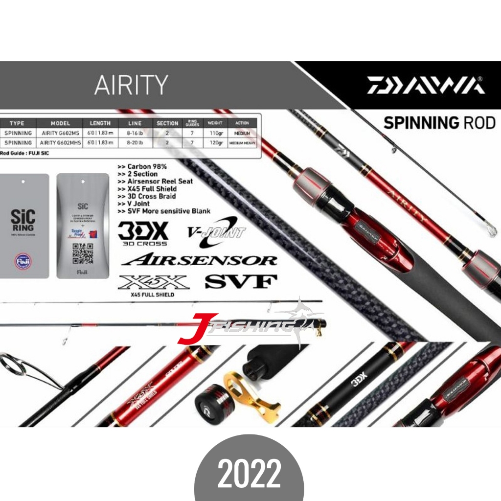Jual Joran Galatama DAIWA AIRITY G 602MHS 602MS | 180cm Kolam Mas Bawal ...