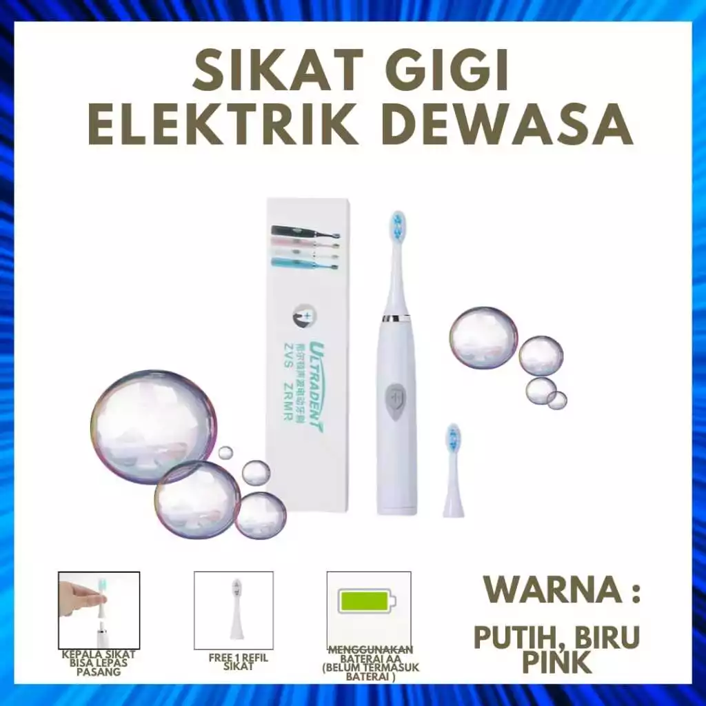 Sikat Gigi Elektrik Dewasa Anak 5 Mode Getaran | AutoStock