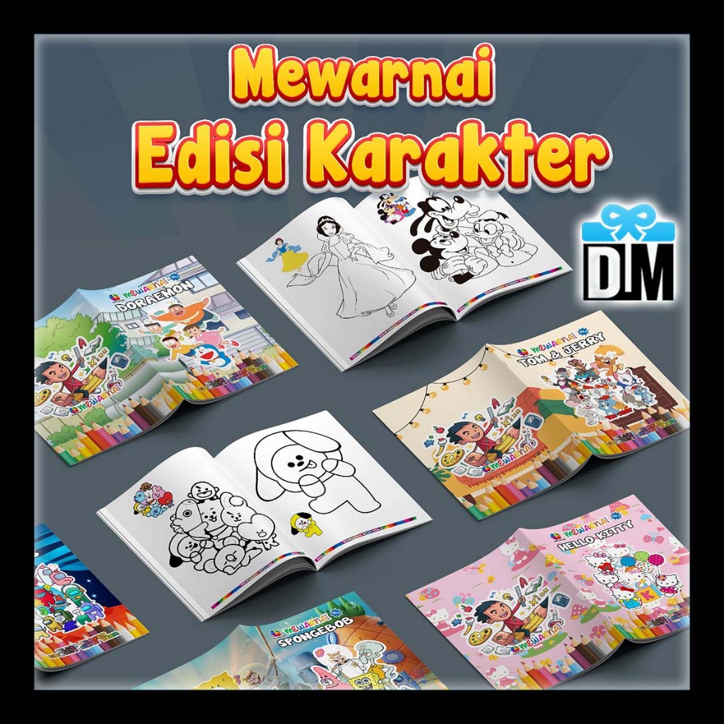 Jual Buku Belajar Warna Mewarnai Karakter Kartun Game Permainan Cartoon ...