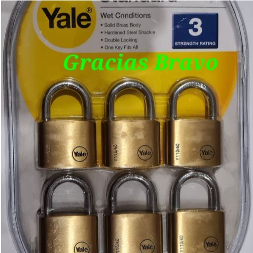Jual YALE Gembok Kuningan Master Key System Y110 40mm 6 pcs - Solid ...