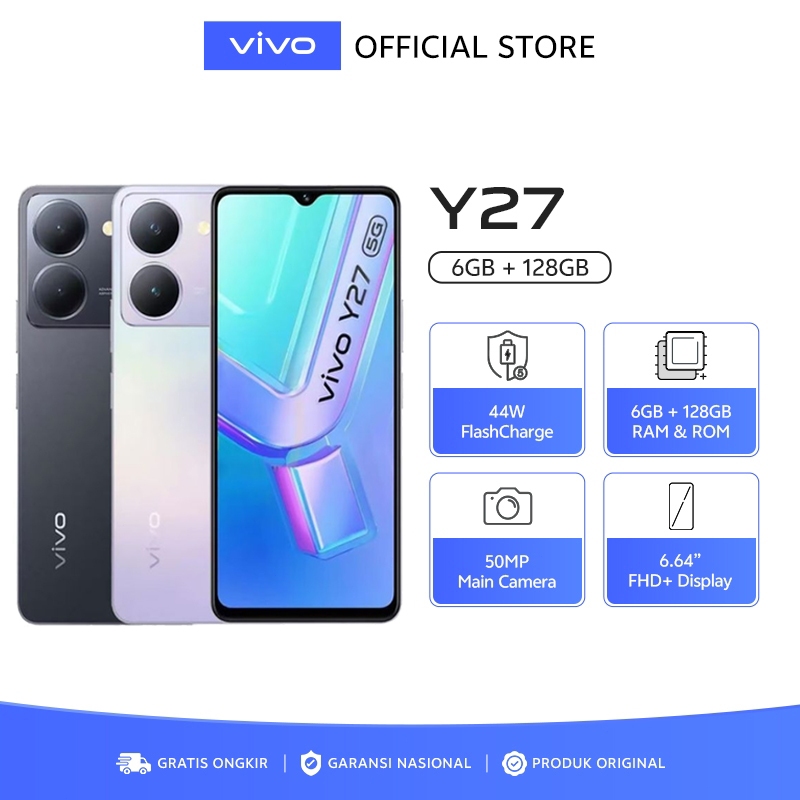 Jual VIVO Y27 HP MURAH 5G/4G RAM 8GB+256GB SmartPhone Handphone 6.64 ...