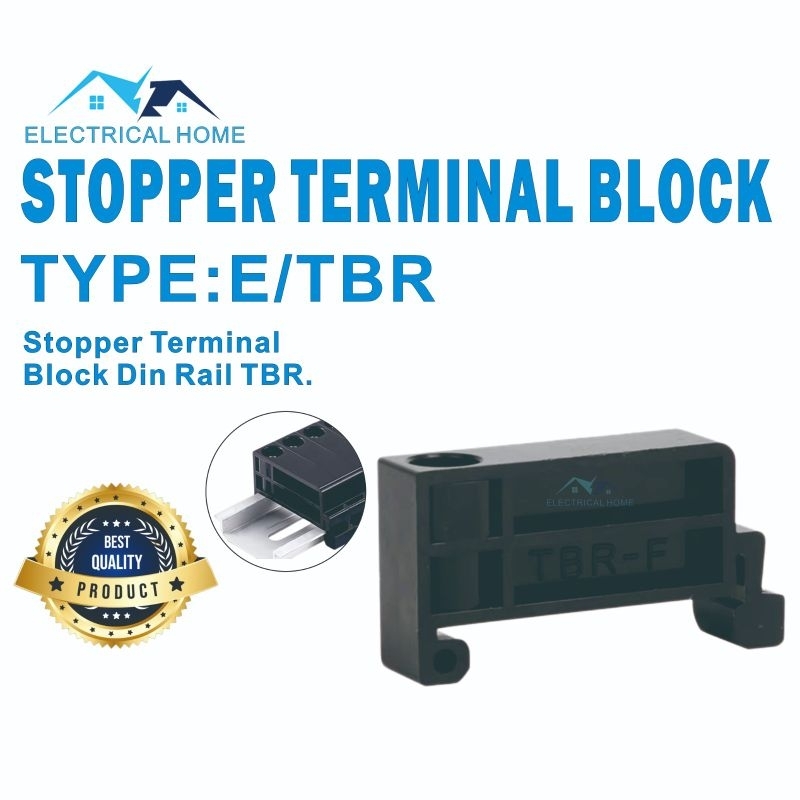 Jual Stopper Terminal Block Tbr Din Rail Type E Tbr Shopee Indonesia