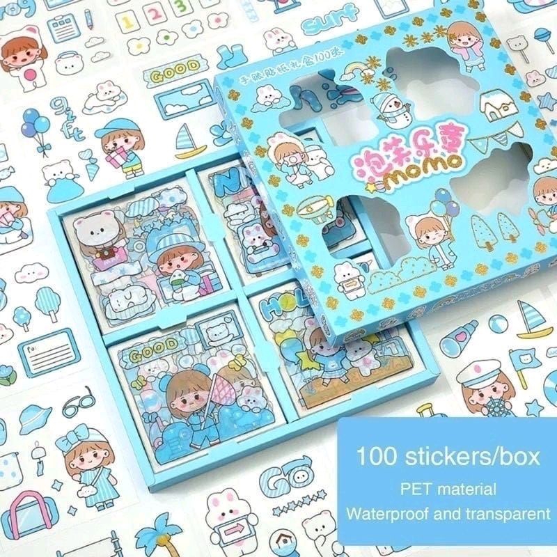 Jual stiker motif kartun isi 100 lembar sticker 2D stiker tempel stiker ...