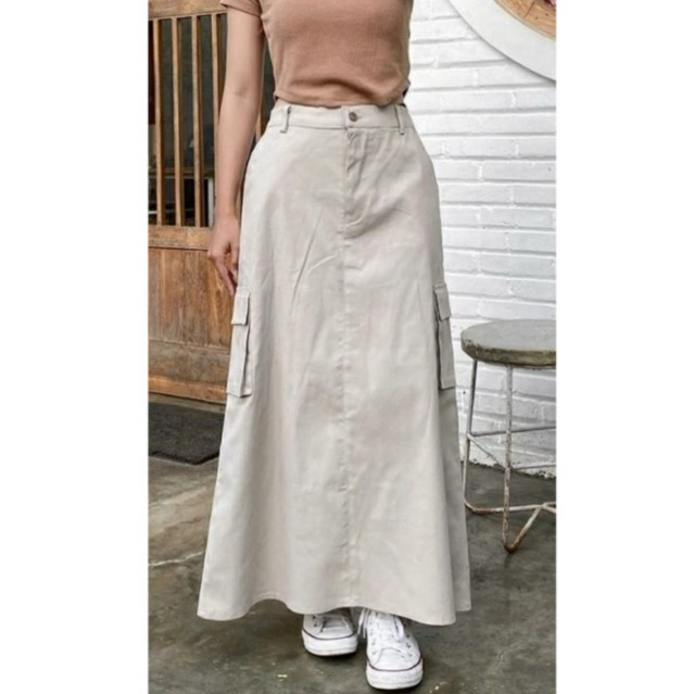 Jual ROK CARGO WANITA PANJANG TERBARU | ROK KOREAN STYLE | Shopee Indonesia