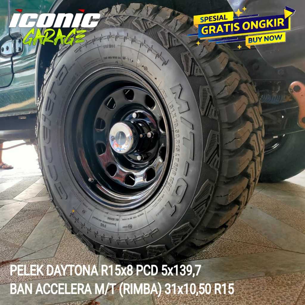 Jual velg daytona ring15 baut 5 dan ban r15 31x10,50 m/t (rimba) katana ...