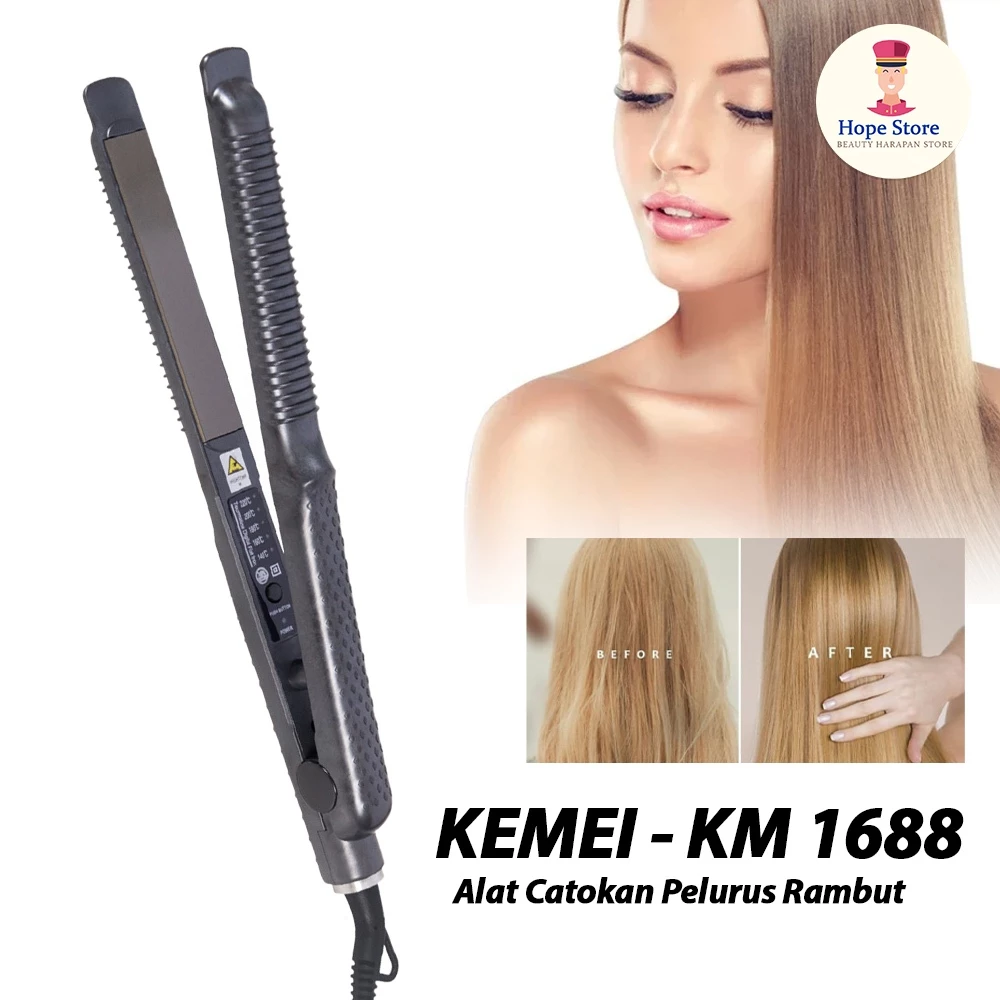 Catokan Rambut Kemei KM-1688 Tahan Lama 2in1 Tempratur Control Syling Tools - Alat Catok Rambut Yang Bagus | AutoStock