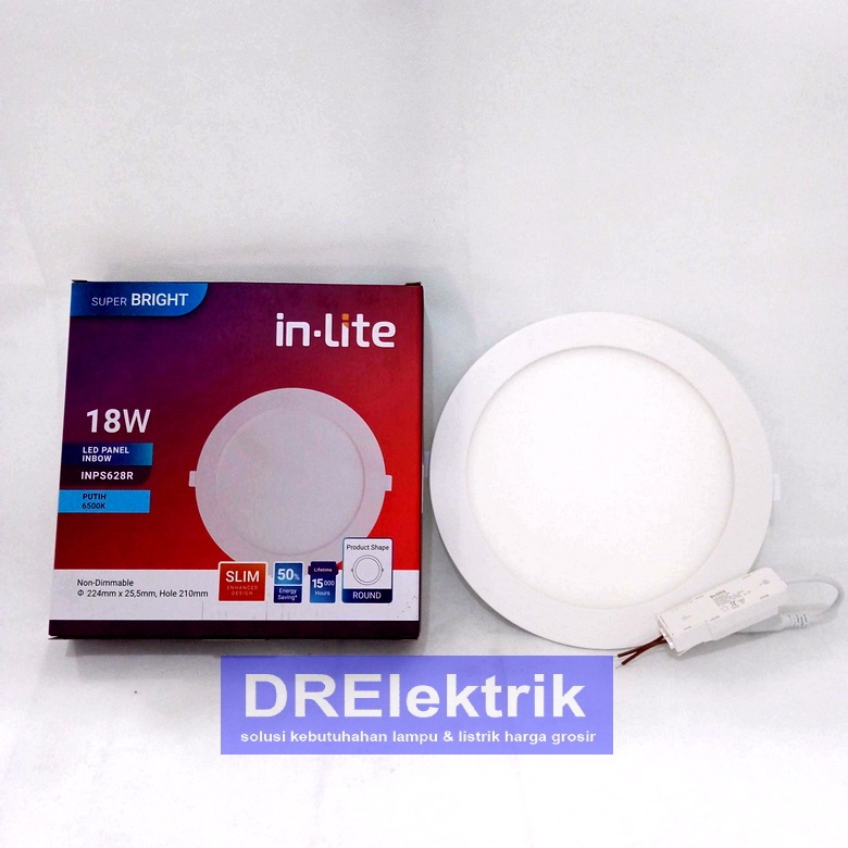 Jual In-Lite Lampu 18 Watt Plafon Downlight Panel Inbow INPS 628R 18w ...
