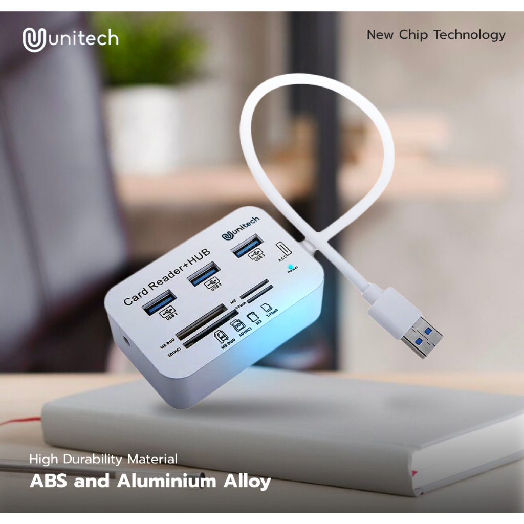 Jual Hub Card Reader 3-Port 3.0 7in1 Unitech Combolink USB Slot ...