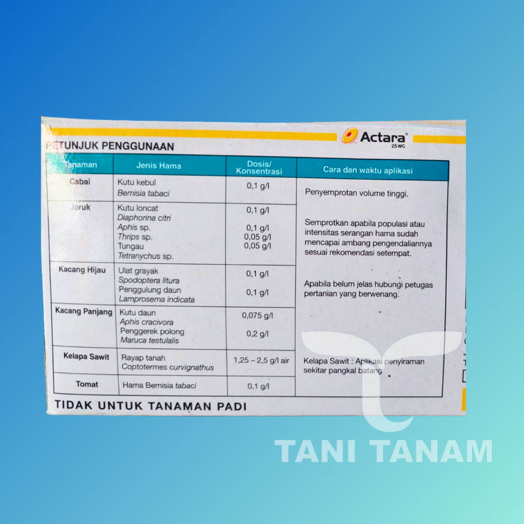 Jual ACTARA 25 WG INSEKTISIDA PENGENDALI HAMA 10 GRAM | AKTARA | Shopee ...