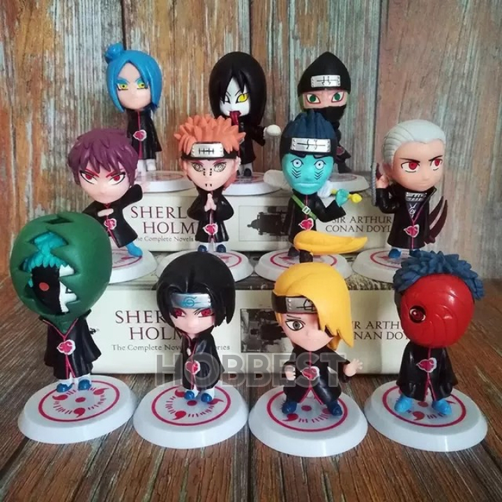 Jual Action Figure NARUTO : AKATSUKI set Miniatur Pajangan Topper Kue ...