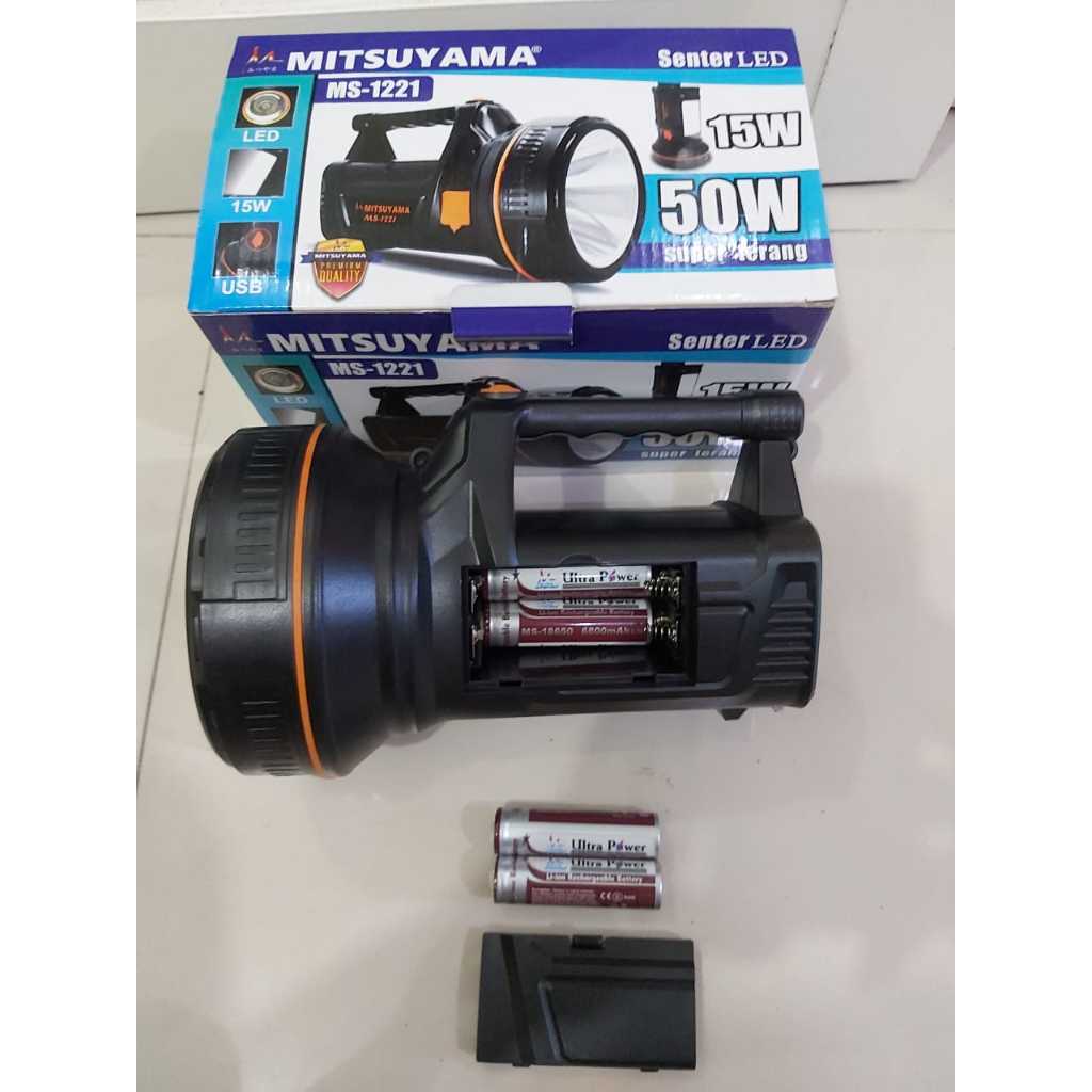 Jual Senter Led + Lampu Emergency MS 1221 Mitsuyama/Senter Tangan Besar ...