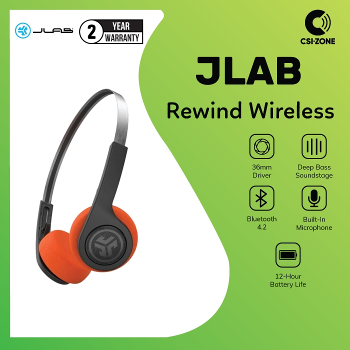 Jual JLAB Rewind Wireless Retro 38mm Driver Bluetooth On Ear Headphone ...