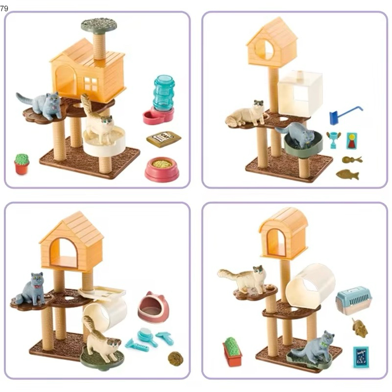 Jual miniature cat playset mainan kucing mini pets collection | Shopee ...