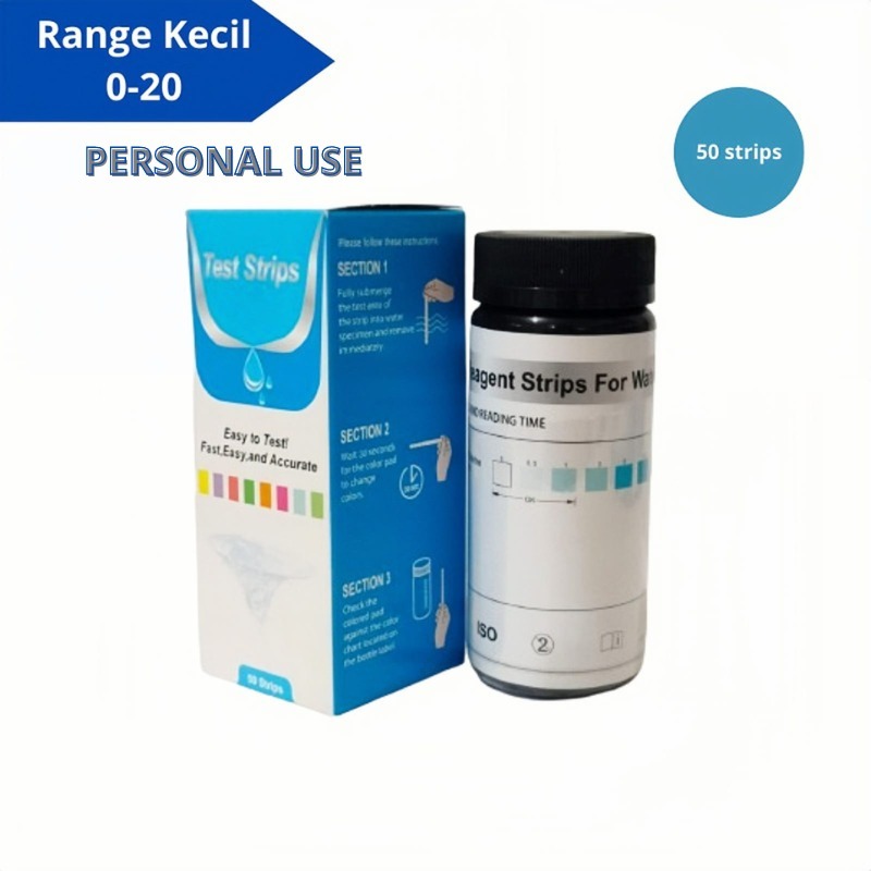 Jual Alat Strip Test Tes Kualitas Air Water Chlorine klorin isi 50 ...