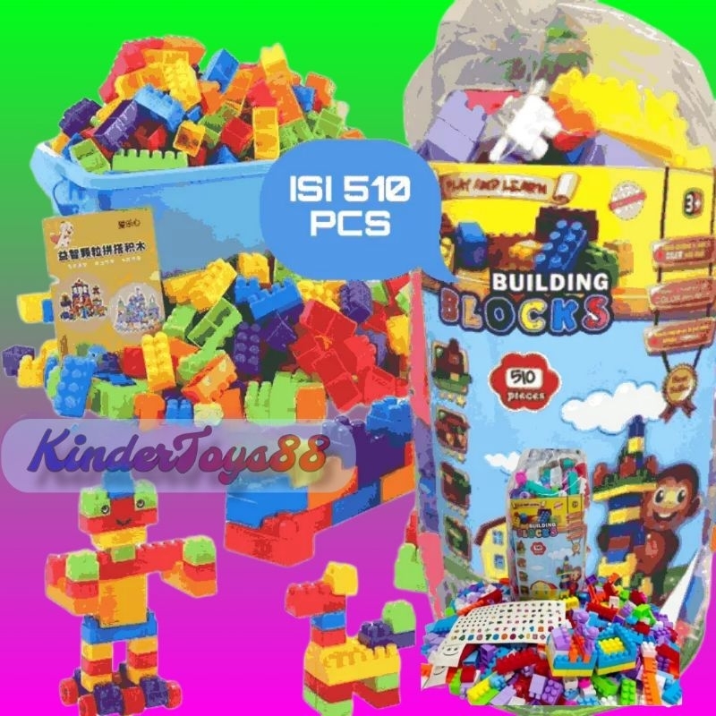 Jual Mainan Block Susun isi 510Pcs Building Anak Edukasi Mainan Balok ...