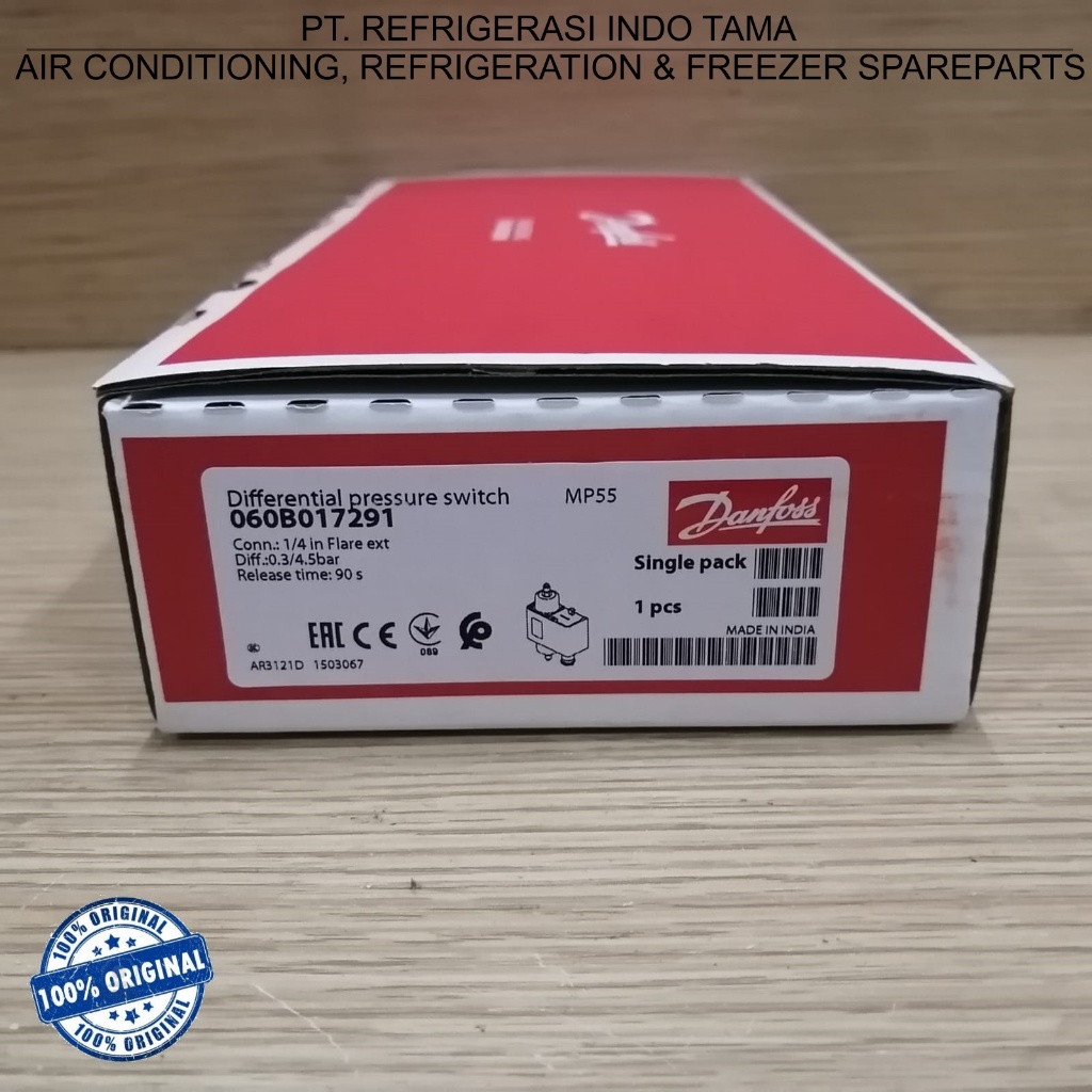Jual MP 55 Differential Pressure Switch DANFOSS Adjustable 90 SEC ...