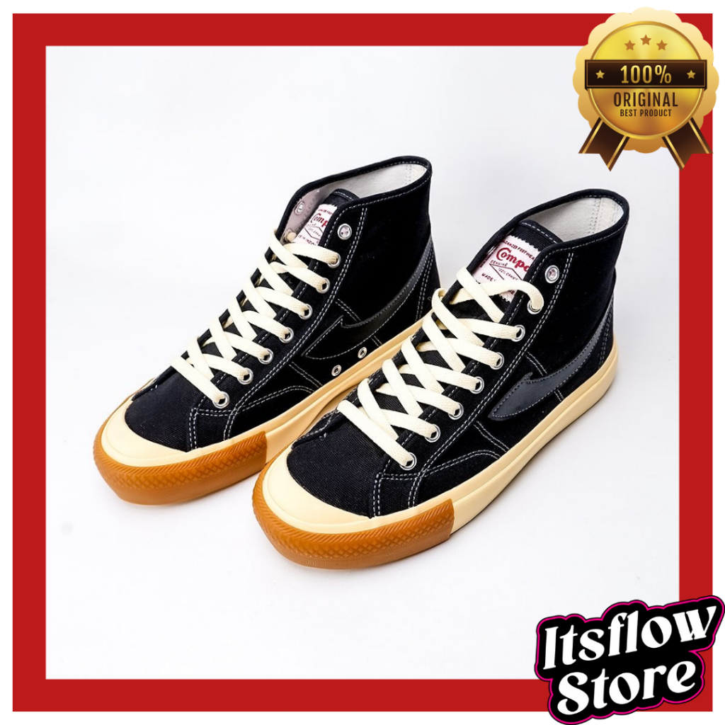 Jual Sepatu Compass Gazelle High Black Gum Original Itsflow - Terlaris ...