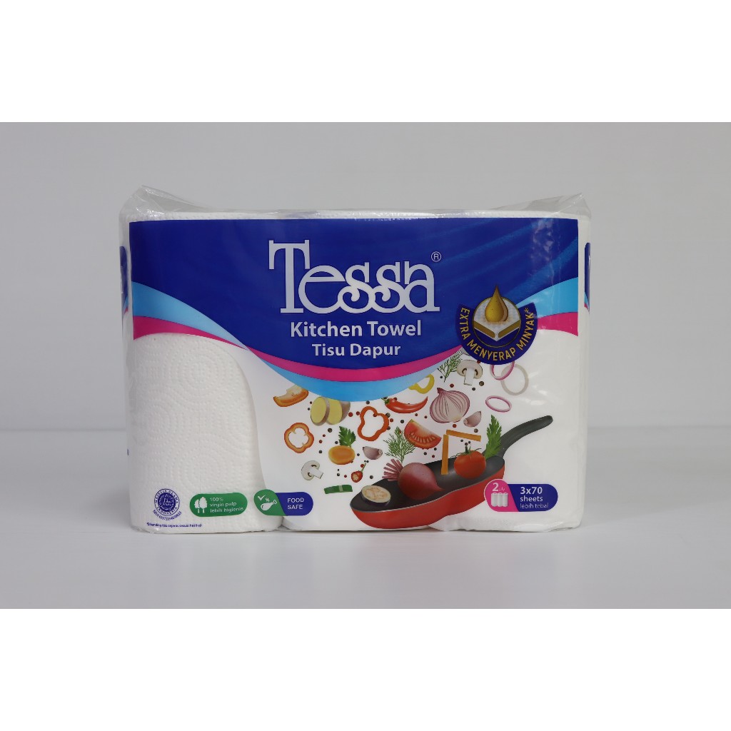 Jual TISSUE TESSA KITCHEN TOWEL 70 SHEETS 2 PLY PER ROLL TISU DAPUR 3 ...