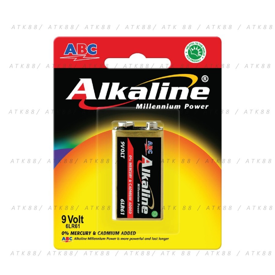 Jual ABC Alkaline & ABC Super Batre 9 Volt 6LR61/6F22 / Baterai 9V ...