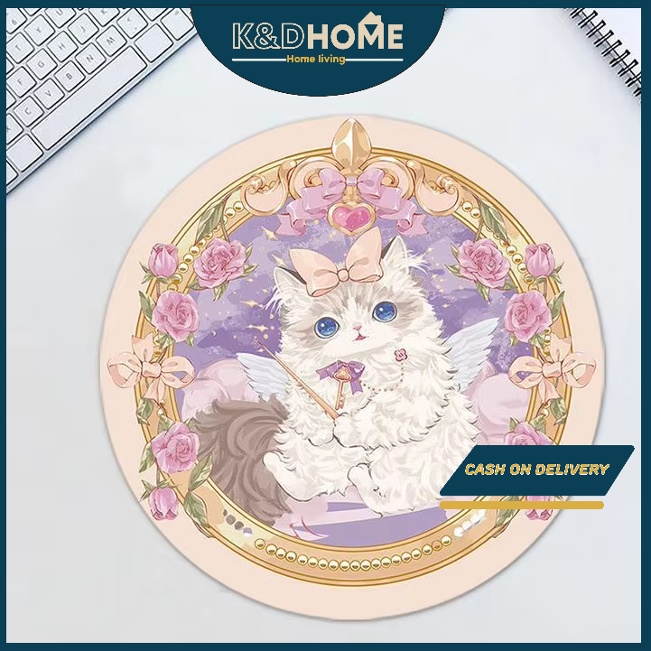 Jual Kiddy Store Kawaii Ragdoll at Round |Mouse Pad Rubber Anti-Slip ...