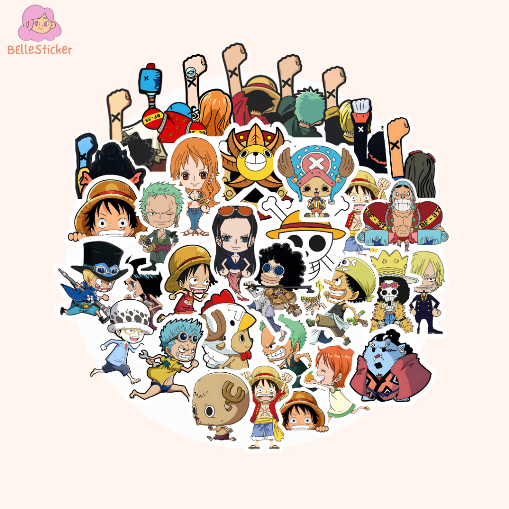 Jual Stiker One Piece Anime Sticker One Piece Fist Up Helm Motor Mobil ...