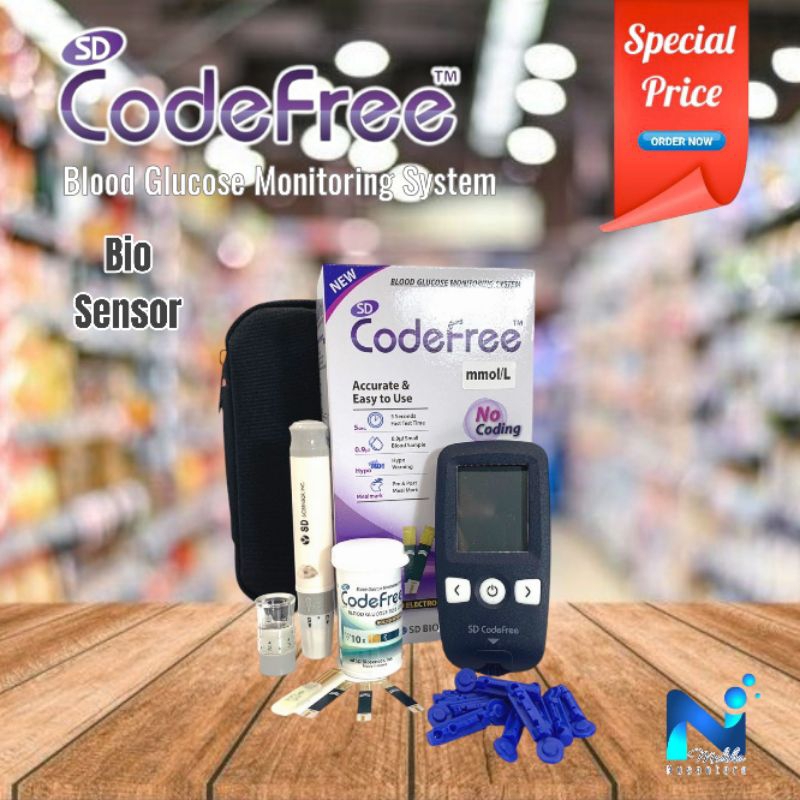 Jual SD Codefree Biosensor Cek Gula Darah Full Set isi Lengkap Siap ...