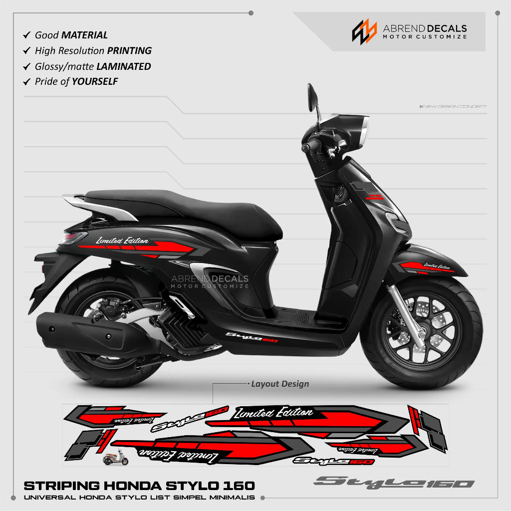 Jual STRIPING STYLO LIST GRAFIS / STIKER MOTOR HONDA STYLO 160 DESIGN ...