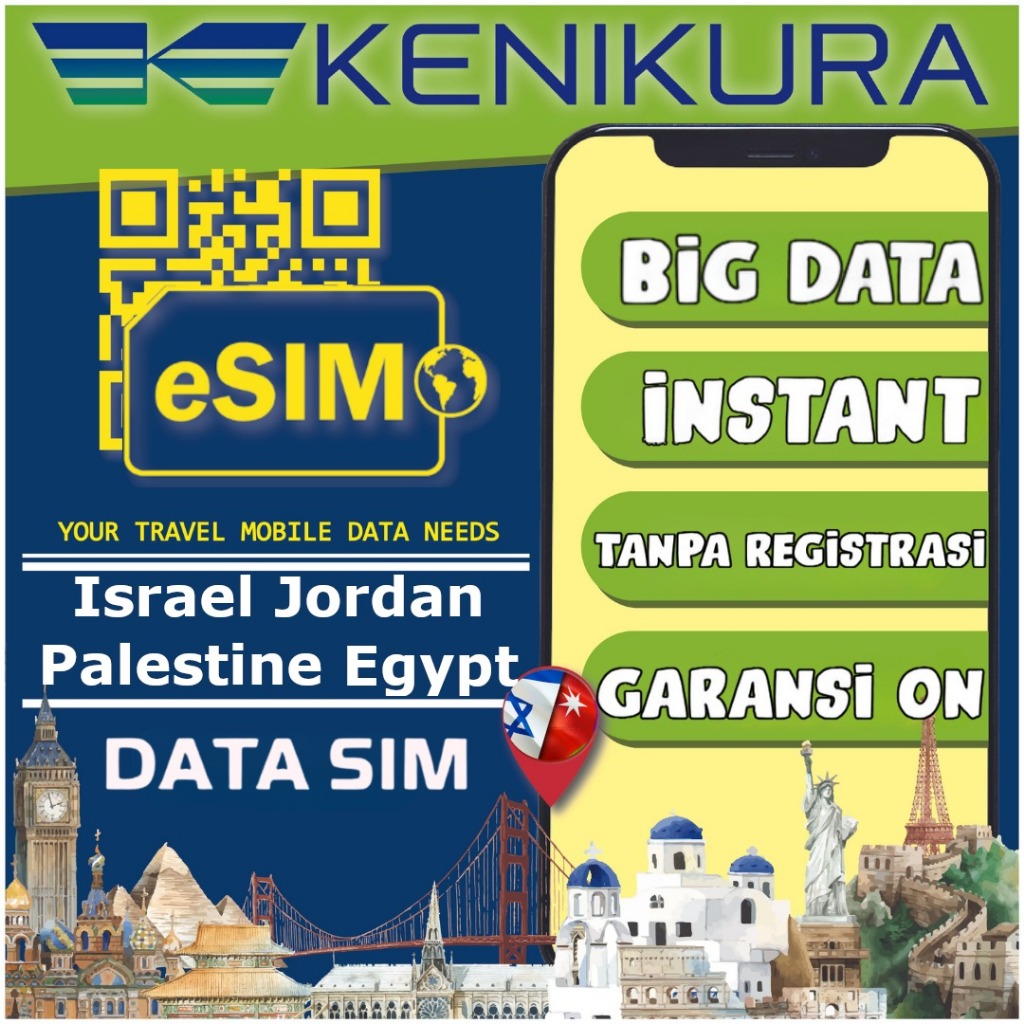 Jual ESIM Israel Jordan Palestine Egypt internet paket data e sim ...