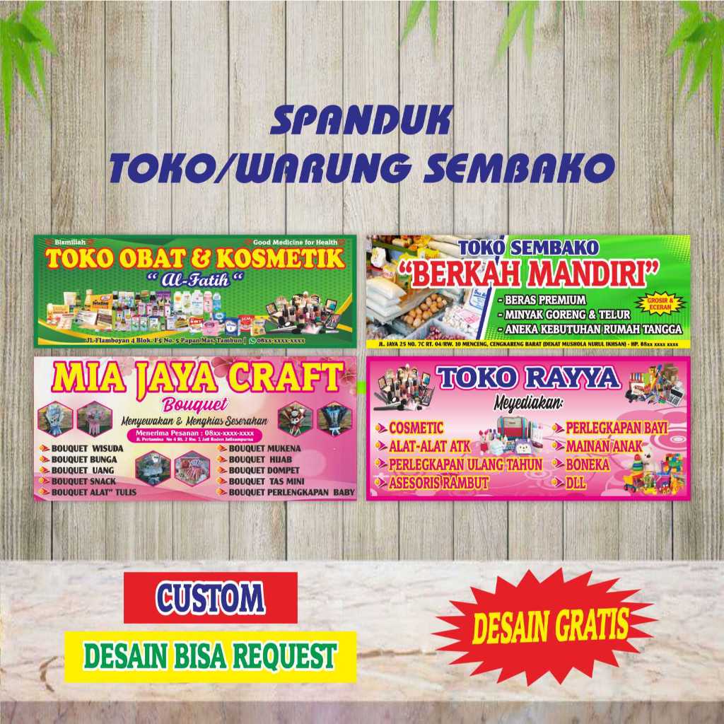 Jual Spanduk Banner Toko Sembako Banner Toko Warung Murah Custom Desain