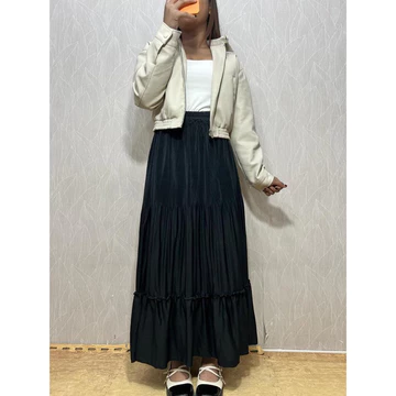 Bisa Rok Plisket Ruffle Plisket Skirt