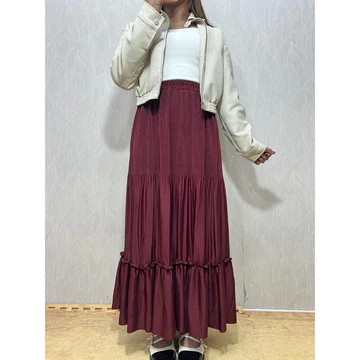 Bisa Rok Plisket Ruffle Plisket Skirt