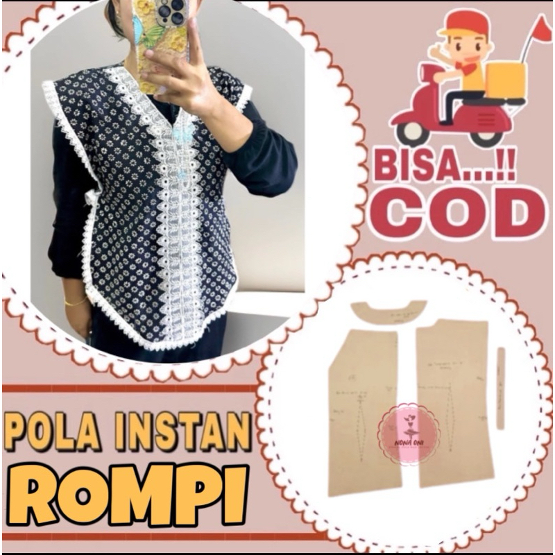 Jual BISA COD ️ Pola baju instan rompi / vest wanita - pola jiplak vest ...