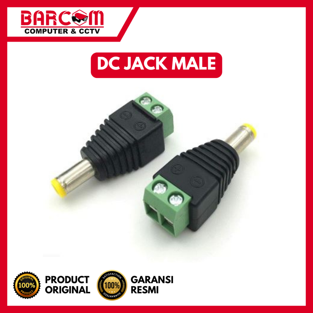 Jual Jack DC Connector Male || Jack DC Baut Cowo (Untuk Camera CCTV ...