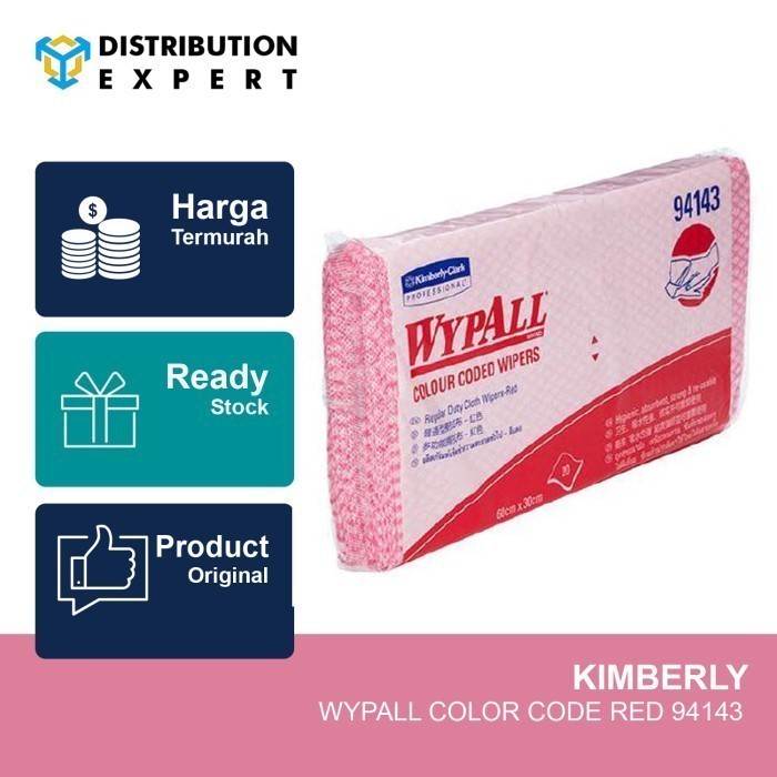 Jual Lap Berwarna Color Code Kimberly Wypall Wipers Merah - PACK ...