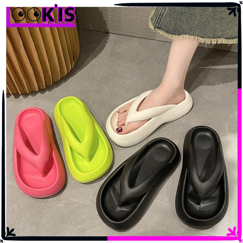 LOOK'IS Sendal Jepit Cewek Empuk Kekinian Sandal Jepit Wanita 6998 Sandal  Japit Nyaman Ringan Sendal Rumah Berkualitas Sendal Karet Couple Home