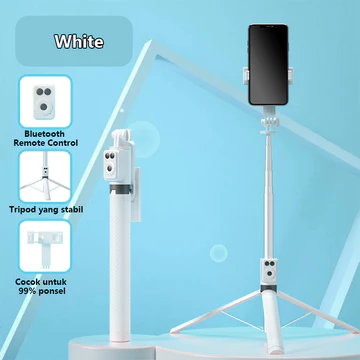 Tech Tongsis Tripod Selfie Stick Besar Lampu LED Bluetooth 4 In 1 Dengan 7 Tombol Remote