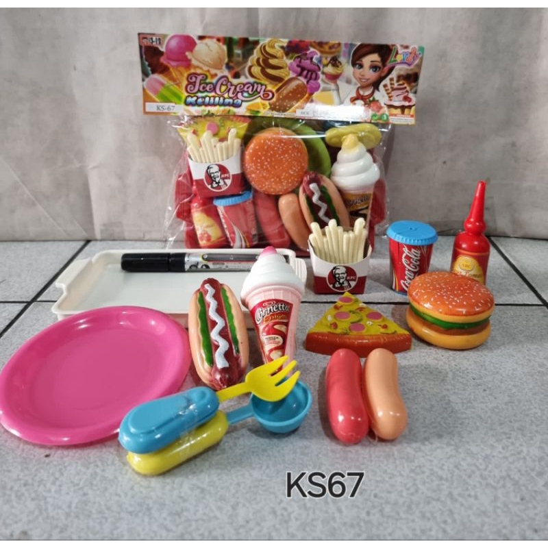 Jual MAINAN MASAK MASAKAN FOOD COURT SET//ICE CREAM KELILING | Shopee ...