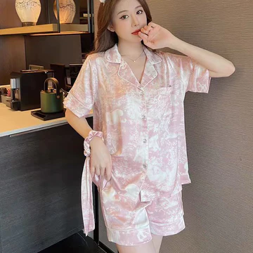Baju Tidur Wanita Lengan Panjang Satin Premium Korea Piyama Wanita Dewasa Setelan Tie Dye