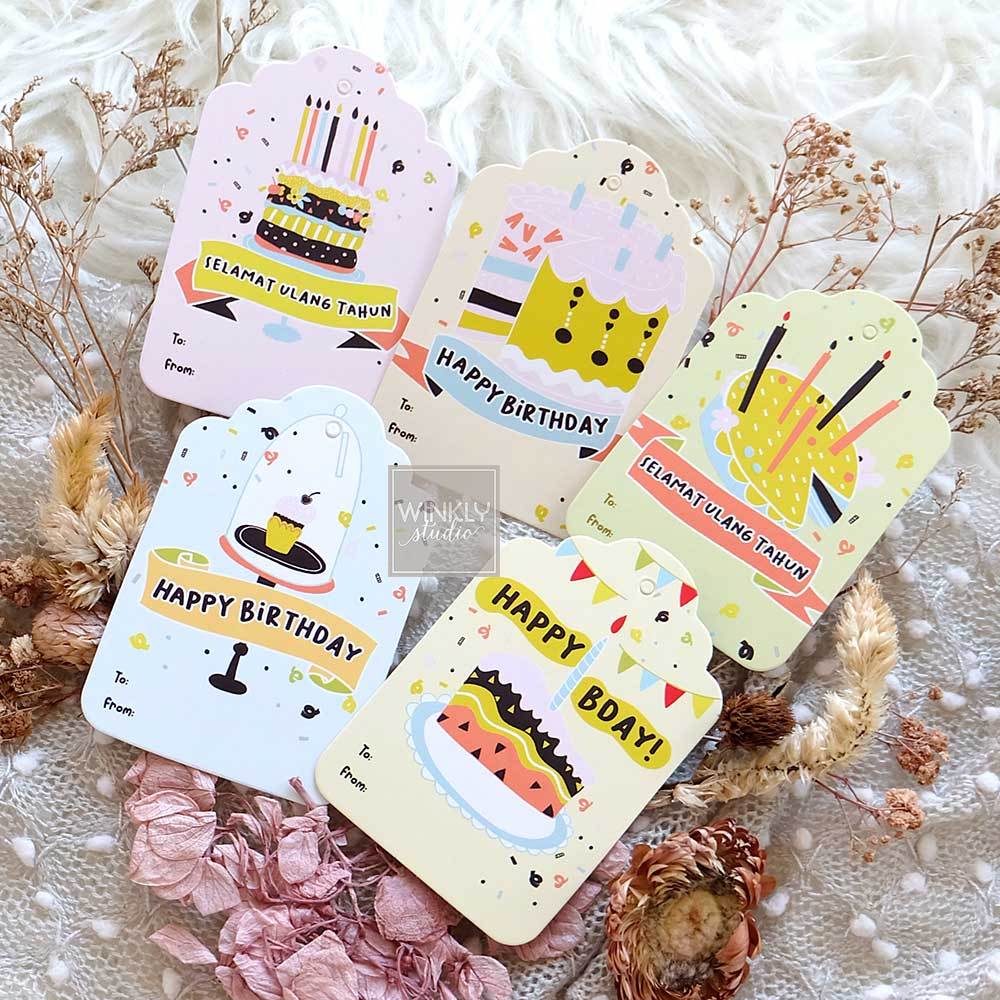 Jual Hang Tag Birthday HBD Hangtag Happy Birthday Mini Kartu Ulang ...