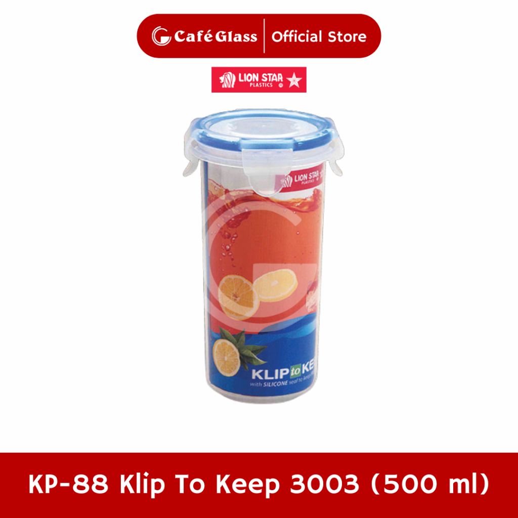 Toples Plastik Bulat 500ml Lion Star KP88 Kedap Udara - Tumbler Botol Minum Klip To Keep Anti Tumpah