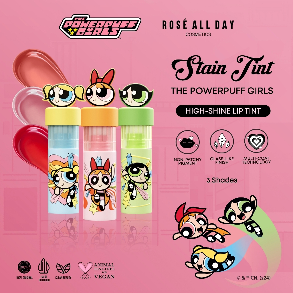Jual Rosé All Day Stain Tint The Powerpuff Girls Edition | Shopee Indonesia