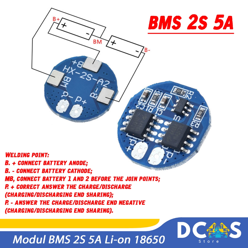Jual Lithium Battery 18650 BMS 2S 5A Charger BMS Protection Board li ...