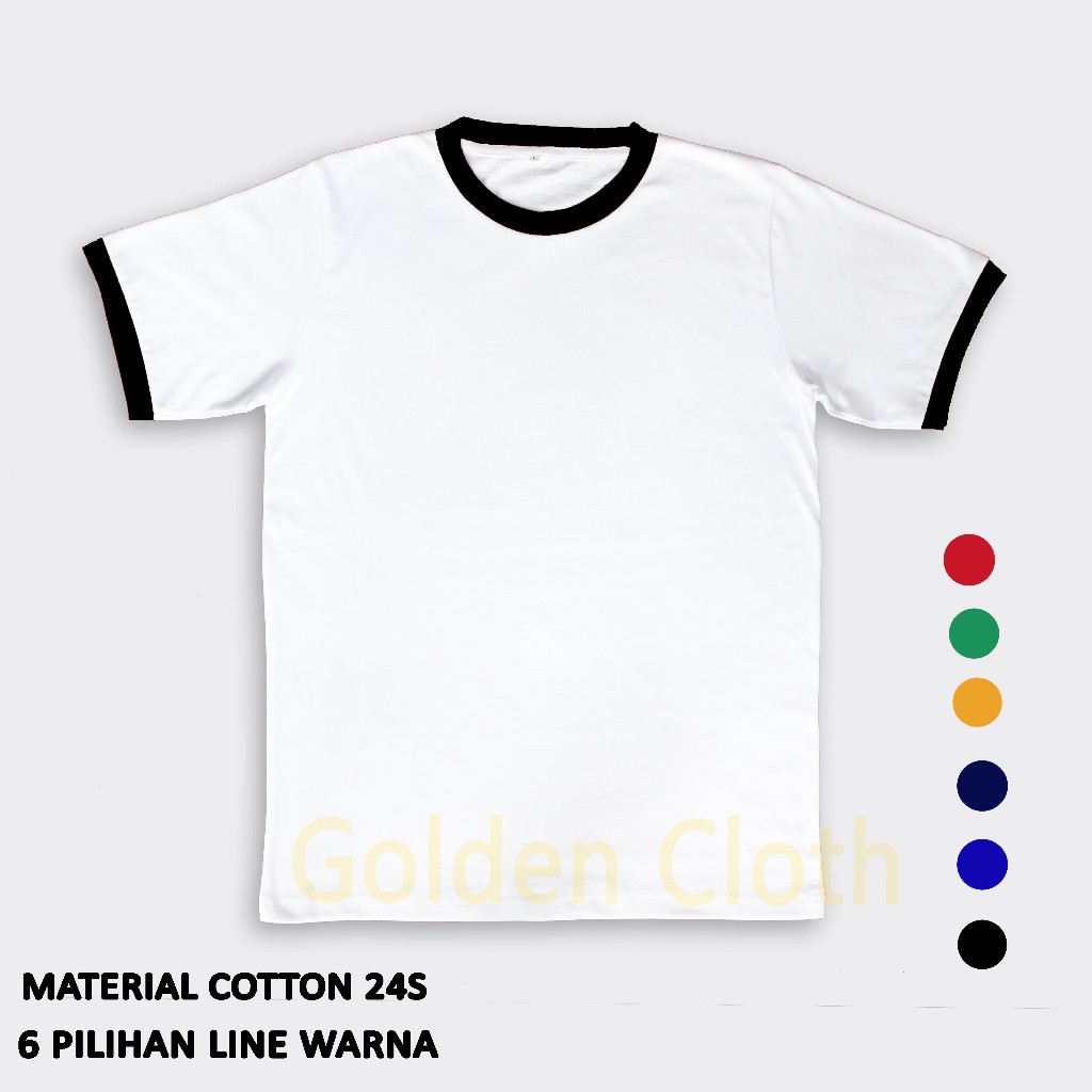 Jual BAJU KAOS RINGER TEE PRIA WANITA POLOS COTTON 24S | Shopee Indonesia