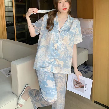 Piyama Wanita Pendek Satin Premium Setelan Baju Tidur Pendek Wanita Lucu Korean Style