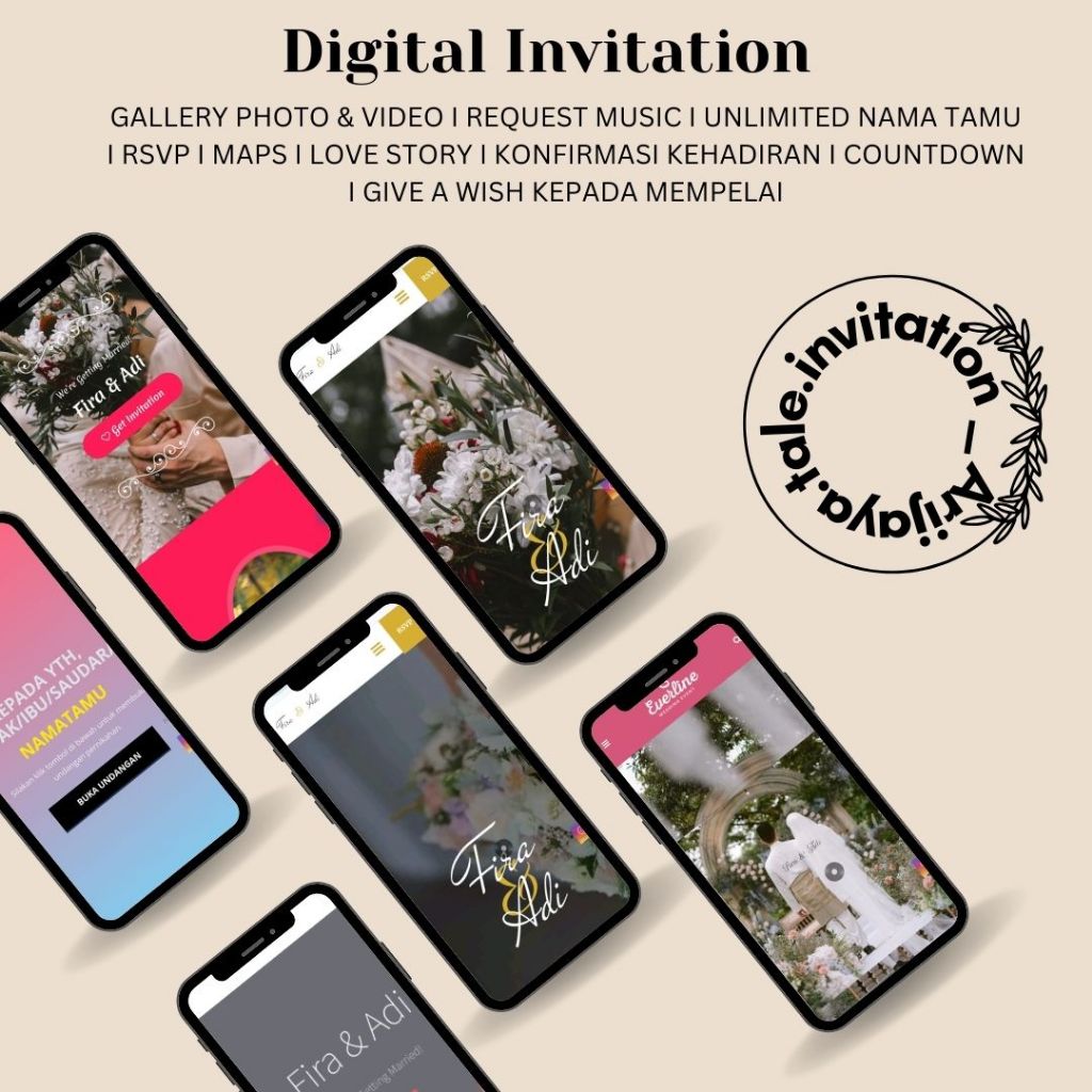 Undangan Digital Website Pernikahan custom | Tanpa Foto & Foto | Undangan Digital Website [TEMA EXCLUSIVE]