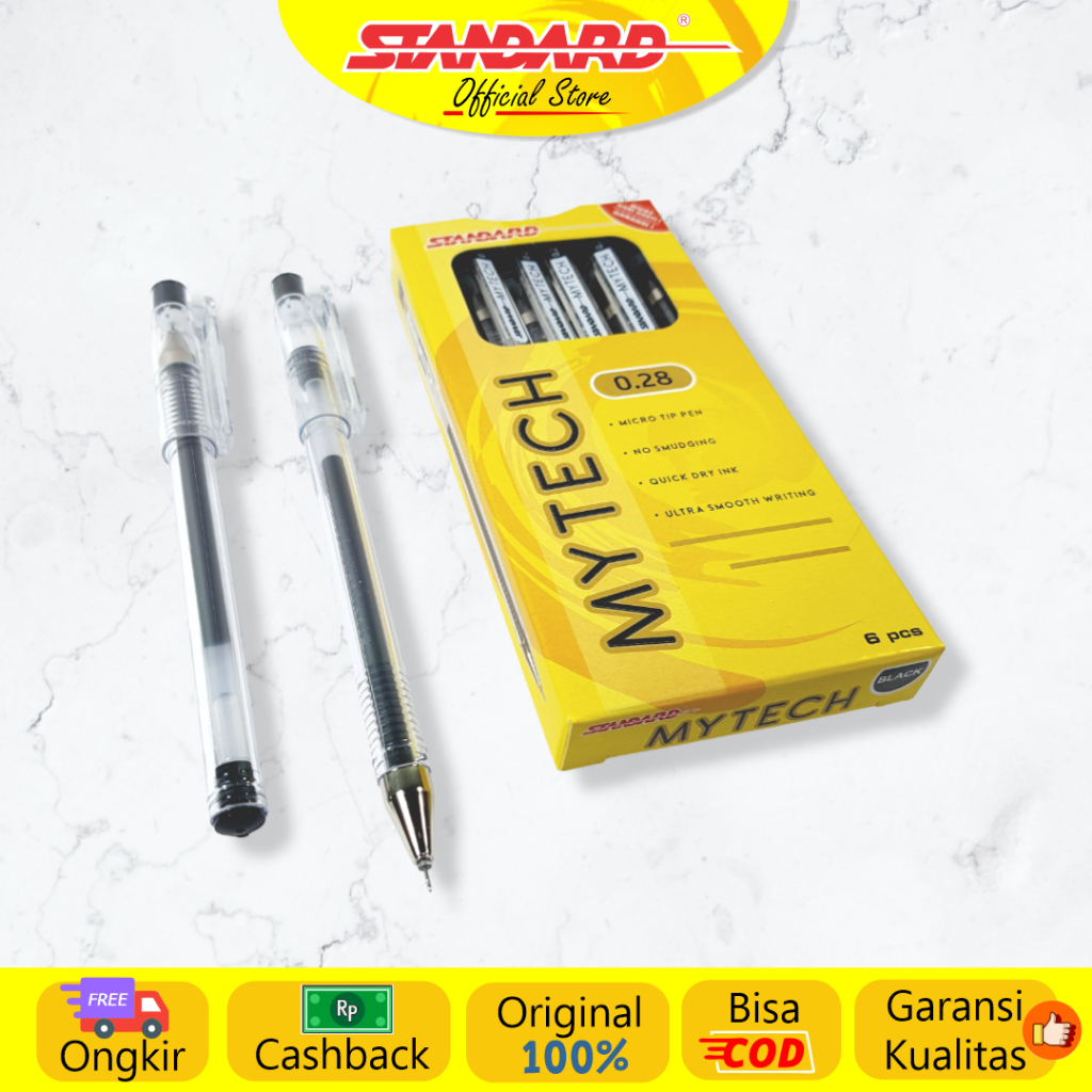 Standard - Pulpen Mytech 0.28 Gel '( Alat Tulis / Pen / Ballpoint / Pena ) (6)