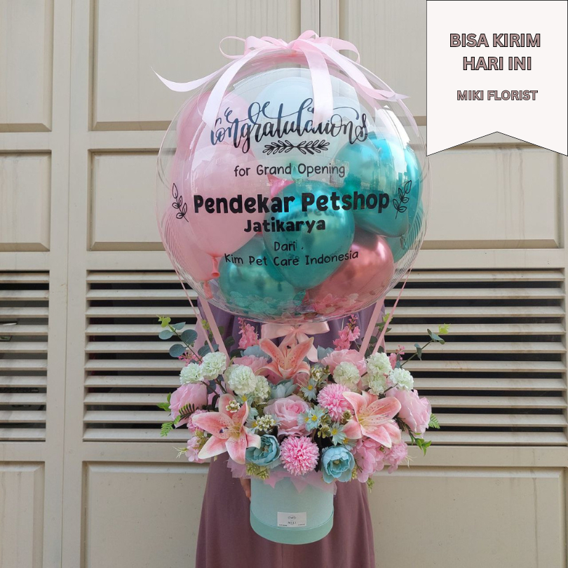 Jual Bucket Balon Bloom Box (LARGE 80 CM) Buket Bunga (Kode 005) - miki ...