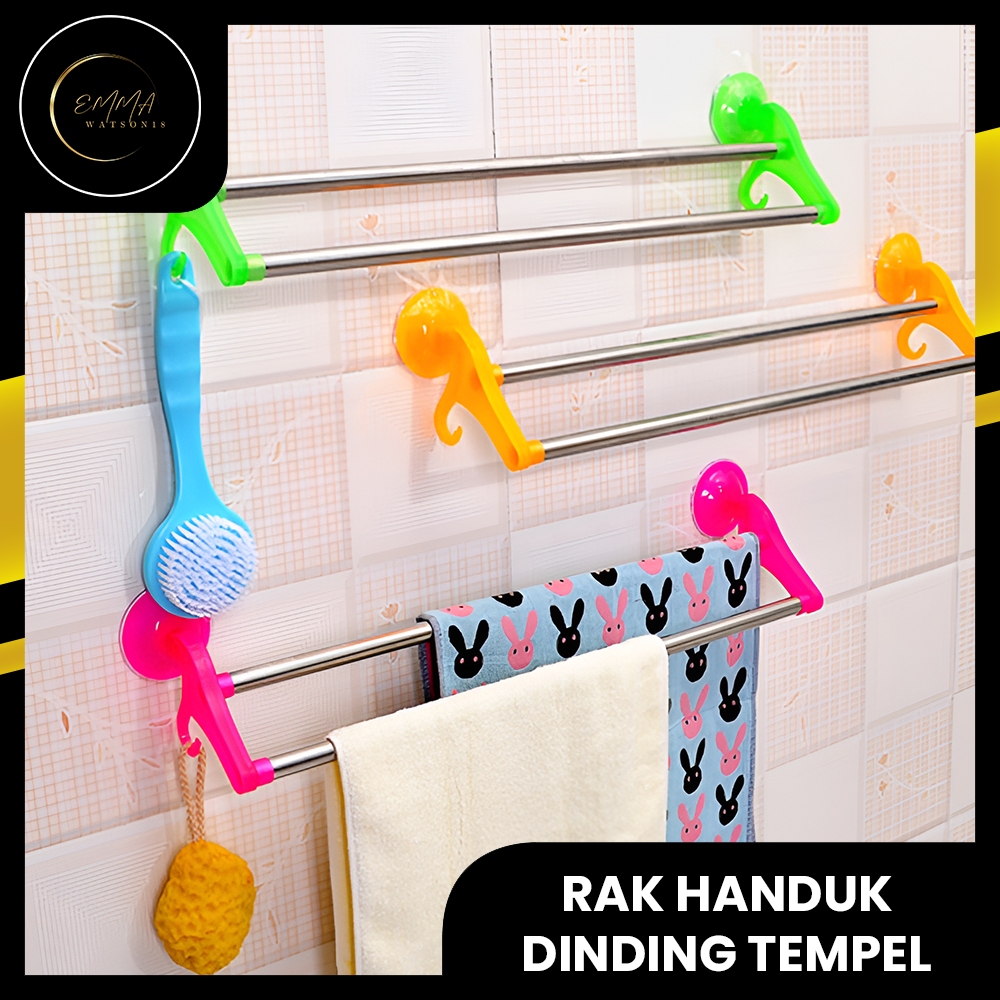 Jual EM Rak gantung Handuk Tempel 2 set Kamar mandi Serbaguna | Shopee ...