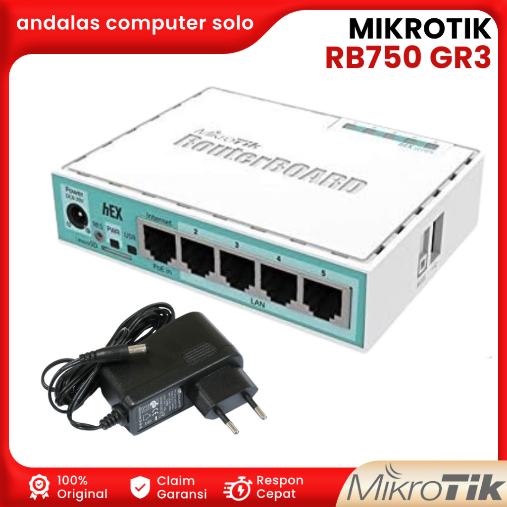 Jual MIKROTIK RB750 GR3 ROUTER WiFi ROUTERBOARD ROUTER WIRELESS GIGABIT ...